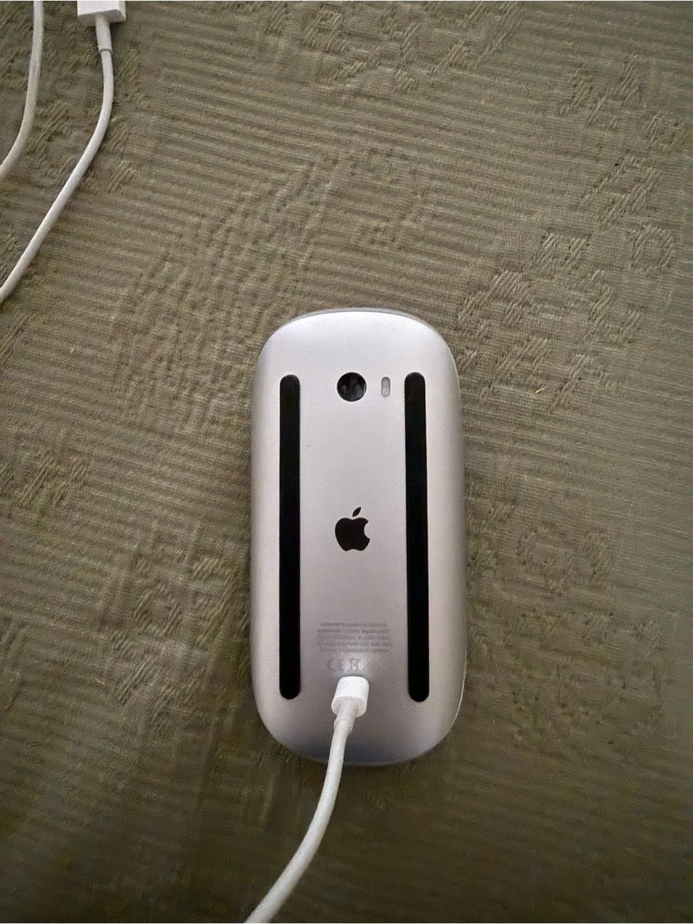 Apple Silver Wireless Magic Mouse with Black Grip Strips